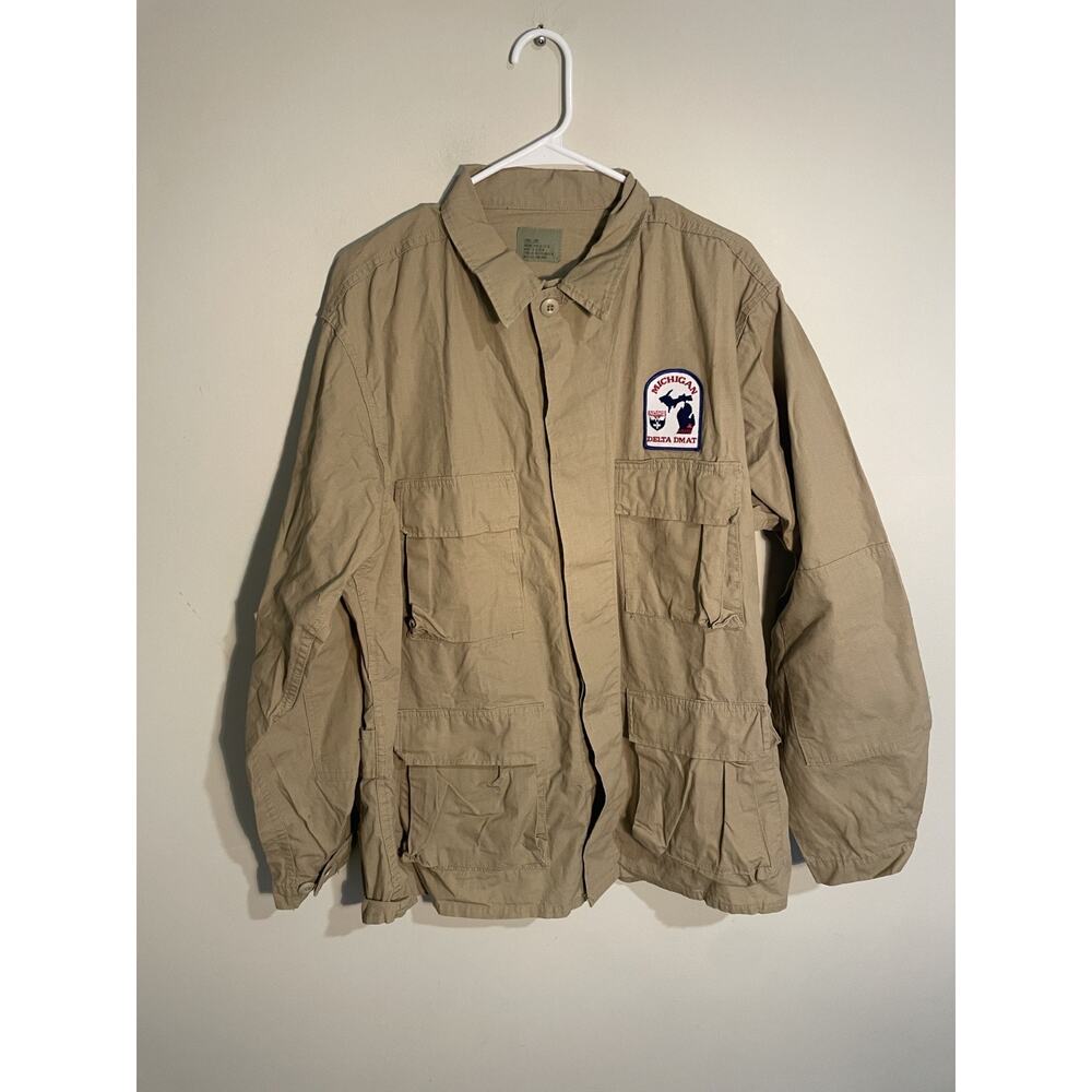 Atlanco Tan BDU Combat‎ Coat Cotton Ripstop Military Jacket Tactical LT